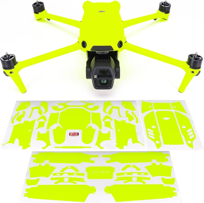 WRAPGRADE Store Skin Decal Sticker Compatible with DJI Air 3S (Neon Yellow) - Image 1